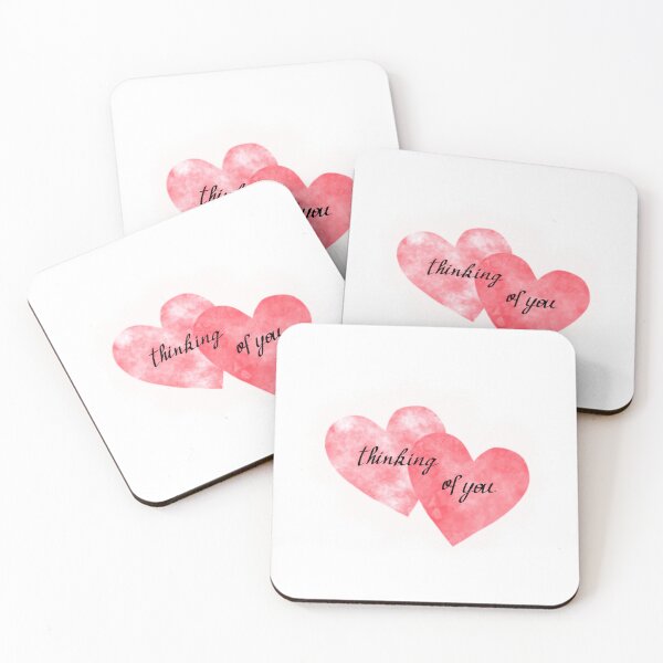 Item preview, Two Cute Red Hearts – “Thinking of You” Valentine Sticker Design designed and sold by LiudmylaMaika.