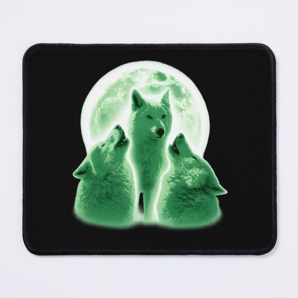 Item preview, Glowing Wolf Moon Fantasy Illustration Mystic Night Art designed and sold by DrawHandArt.