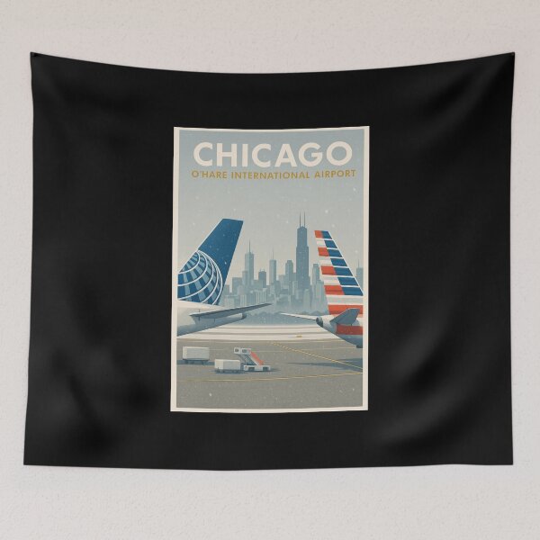 Item preview, Chicago O'Hare International Airport (ORD) - Illinois, USA - Vintage Style Travel Design designed and sold by FutureTraveller.