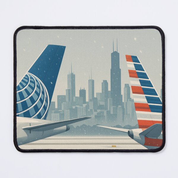 Item preview, Chicago O'Hare International Airport (ORD) - Illinois, USA - Vintage Style Travel Design designed and sold by FutureTraveller.