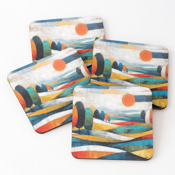 Item preview, Colorful Abstract Landscape with Trees designed and sold by lautir.