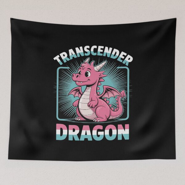 Item preview, Transgender Dragon LGBTQ Mythical Transgender Pride Flag designed and sold by FadeOfThrone.