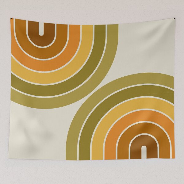 Item preview, Midcentury Modern Geometric Rainbow 16 in Earthy theme designed and sold by nineFlorals.