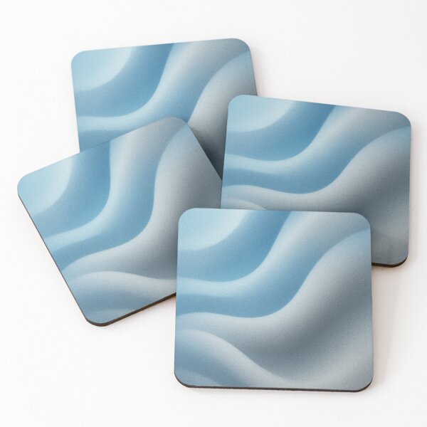 Item preview, Soft Blue & Grey Gradient Waves – Modern Abstract Fluid Art Print designed and sold by Finbadd.