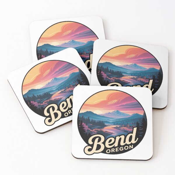 Item preview, Bend Oregon Script Style Art | PNW Mountain River Illustration designed and sold by CircinusStore.