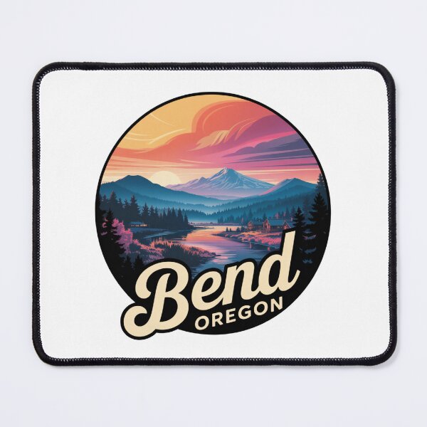 Item preview, Bend Oregon Script Style Art | PNW Mountain River Illustration designed and sold by CircinusStore.