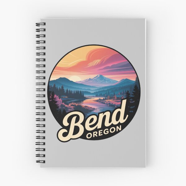 Item preview, Bend Oregon Script Style Art | PNW Mountain River Illustration designed and sold by CircinusStore.