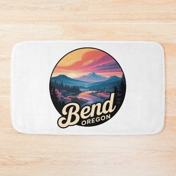 Item preview, Bend Oregon Script Style Art | PNW Mountain River Illustration designed and sold by CircinusStore.