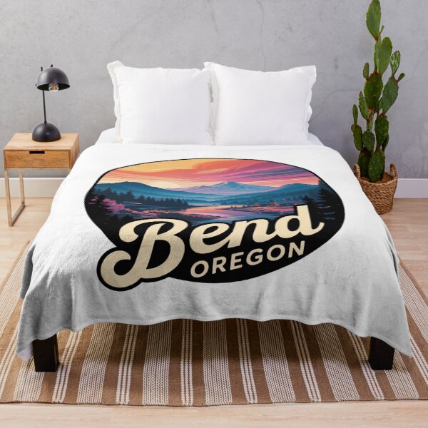 Item preview, Bend Oregon Script Style Art | PNW Mountain River Illustration designed and sold by CircinusStore.