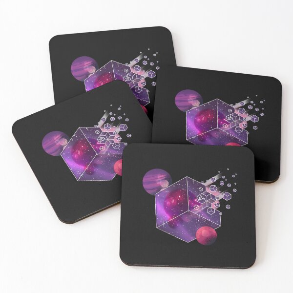 Item preview, Abstract Cosmic Cube Space Futuristic Galaxy Geometry designed and sold by DrawHandArt.