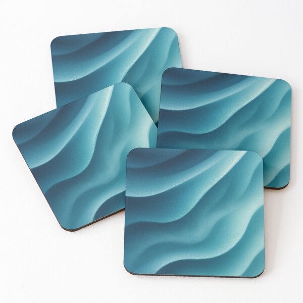 Item preview, Icy Blue Layered Waves – Modern Abstract Gradient Fluid Art Print designed and sold by Finbadd.