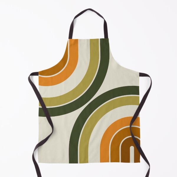 Item preview, Midcentury Modern Geometric Rainbow 18 in Greenery Sage Brown designed and sold by nineFlorals.