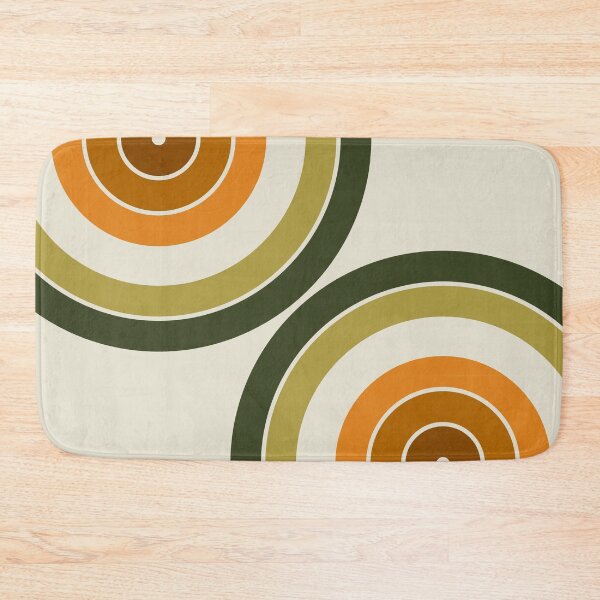 Item preview, Midcentury Modern Geometric Rainbow 18 in Greenery Sage Brown designed and sold by nineFlorals.