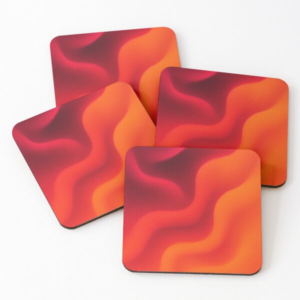 Item preview, Vibrant Red & Orange Gradient Waves – Energetic Abstract Fluid Art Print designed and sold by Finbadd.