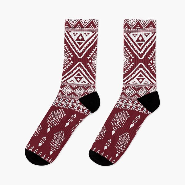 Item preview, Deep Maroon Hmong Tribal Geometric Pattern designed and sold by Modular Prints.