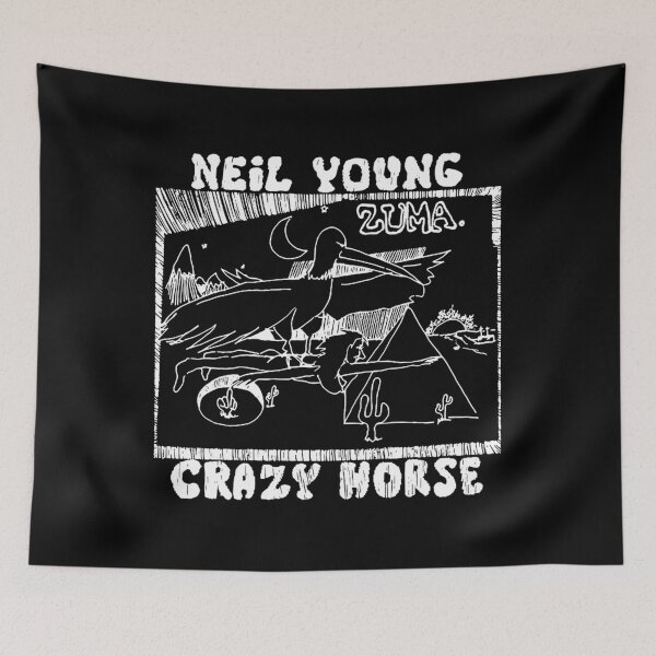 Item preview, Neil Young Doodles Typorgraphy Horse 70S Zuma- Young Art designed and sold by fontinohardy71.