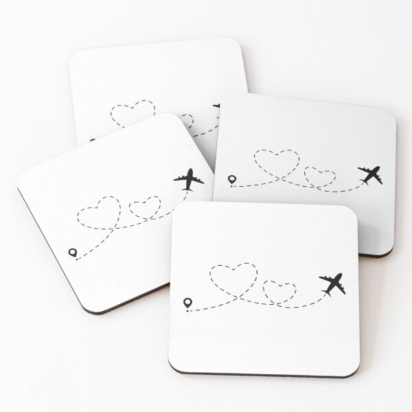 Item preview, Airplane Heart Path Travel Minimalist Line Art designed and sold by Nattaporn.