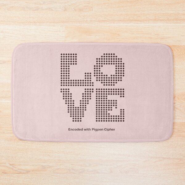 Item preview, LOVE Encoded with Pigpen Cipher Design in Dot Matrix Style on Pink Background designed and sold by SplashTastic.