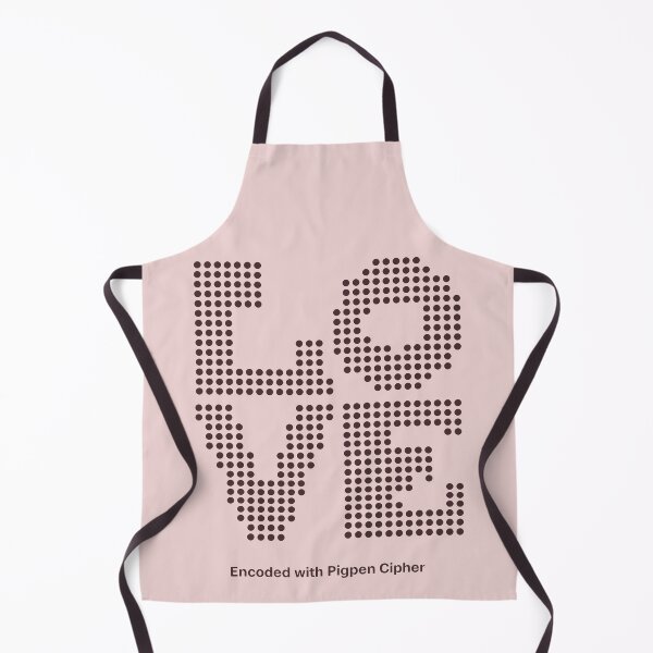 Item preview, LOVE Encoded with Pigpen Cipher Design in Dot Matrix Style on Pink Background designed and sold by SplashTastic.