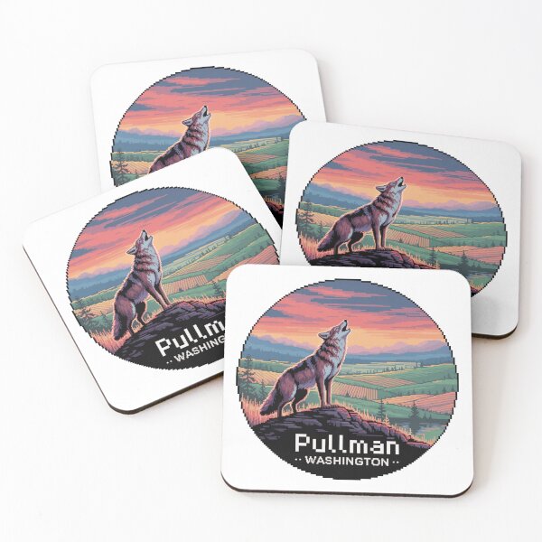 Item preview, Pullman Washington Pixel Art Howling Coyote designed and sold by CircinusStore.