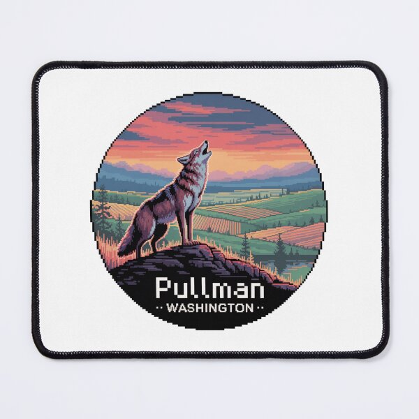 Item preview, Pullman Washington Pixel Art Howling Coyote designed and sold by CircinusStore.