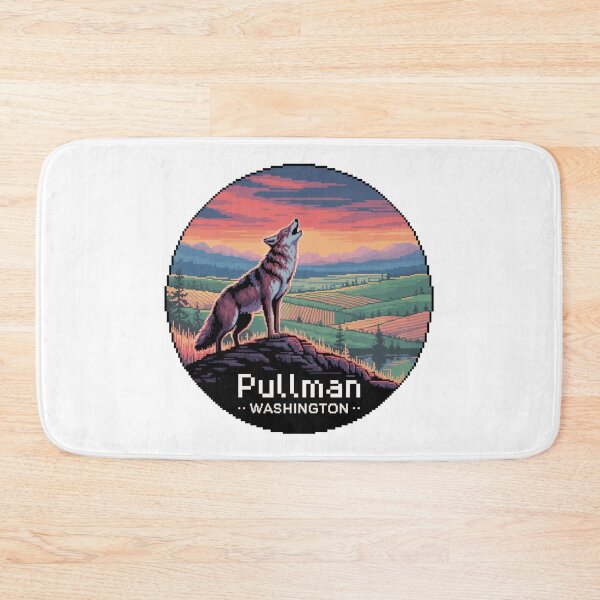 Item preview, Pullman Washington Pixel Art Howling Coyote designed and sold by CircinusStore.