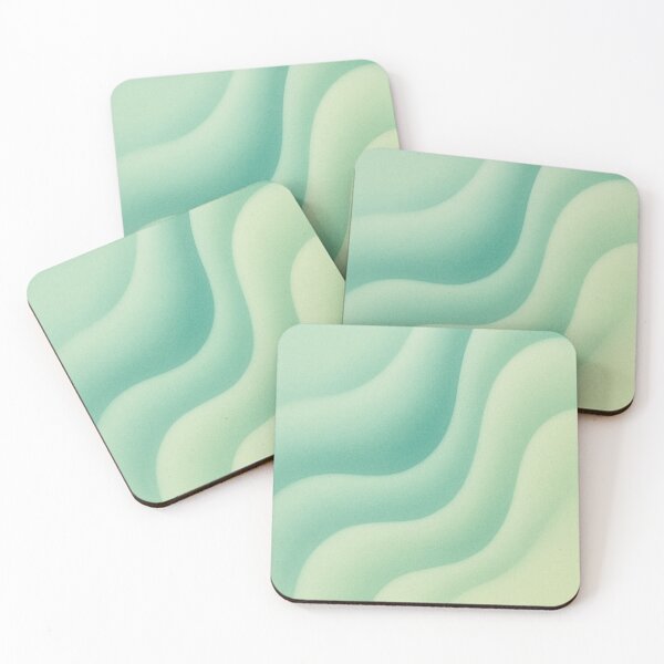 Item preview, Mint & Pastel Green Gradient Waves – Soft Modern Abstract Fluid Art Print designed and sold by Finbadd.