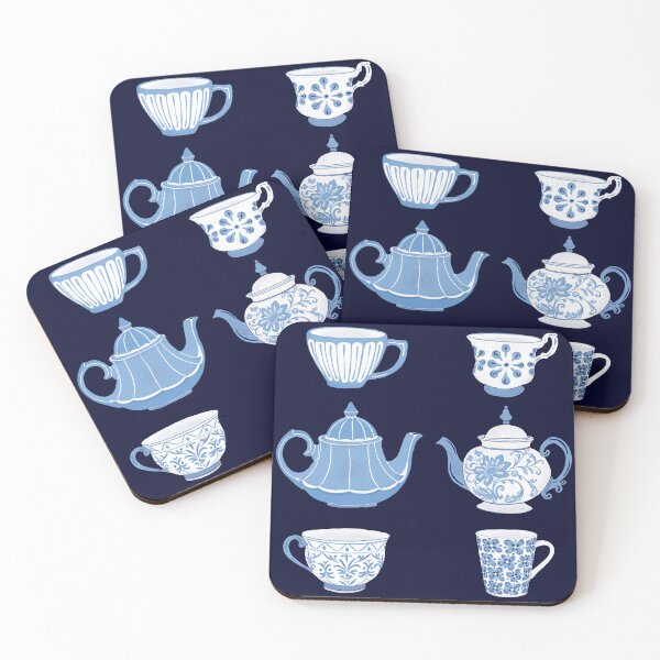 Item preview, Tea time, blue and white delft teacups designed and sold by Ilikeiwantilove.