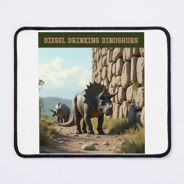 Item preview, Triceratops appreciating the wall designed and sold by Diesel Drinking Dinosaurs.