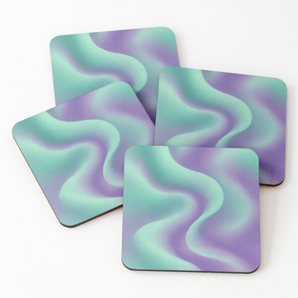 Item preview, Mint & Lilac Gradient Waves – Soft Pastel Abstract Fluid Art Print designed and sold by Finbadd.