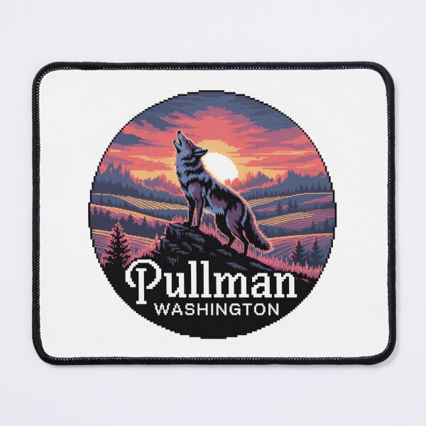 Item preview, Pullman Washington Sunset - Pixel Art Howling Coyote designed and sold by CircinusStore.