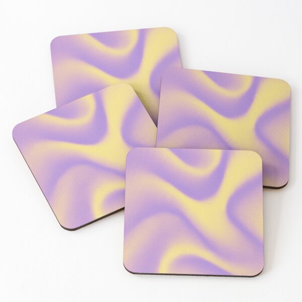 Item preview, Lavender & Yellow Gradient Waves – Soft Dreamy Abstract Fluid Art Print designed and sold by Finbadd.