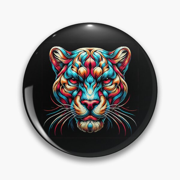 Item preview, Abstract Vivid Roaring Leopard Head Art in Stylized Lines designed and sold by beast-net.