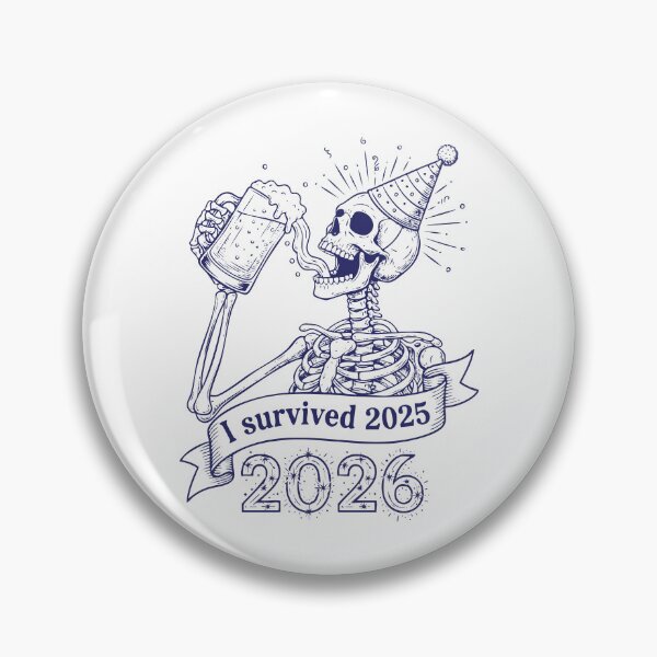 Item preview, I Survived 2025 2026 Skeleton Party Fun designed and sold by LuminOrb.