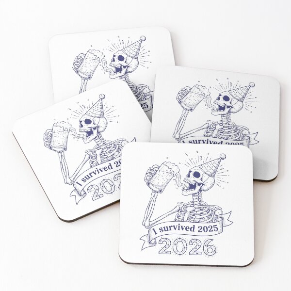 Item preview, I Survived 2025 2026 Skeleton Party Fun designed and sold by LuminOrb.