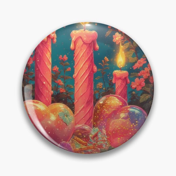 Item preview, Romantic candle hearts in a field of flowers designed and sold by Mianku | Für das Leben.