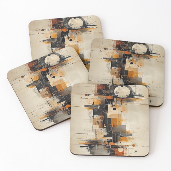 Item preview, Bauhaus Architectural Abstract Ink in Earth Tone Colors designed and sold by MarvinStudios.