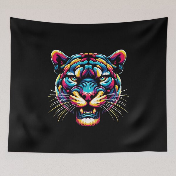 Item preview, Colorful Abstract Tiger Head Digital Art designed and sold by beast-net.