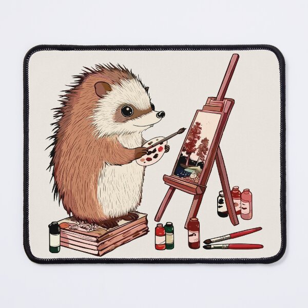 Item preview, Hedgehog Artist, Painting a Picture, Brushes designed and sold by OrenjiArtShop.