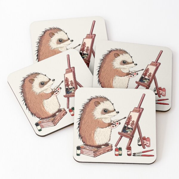 Item preview, Hedgehog Artist, Painting a Picture, Brushes designed and sold by OrenjiArtShop.