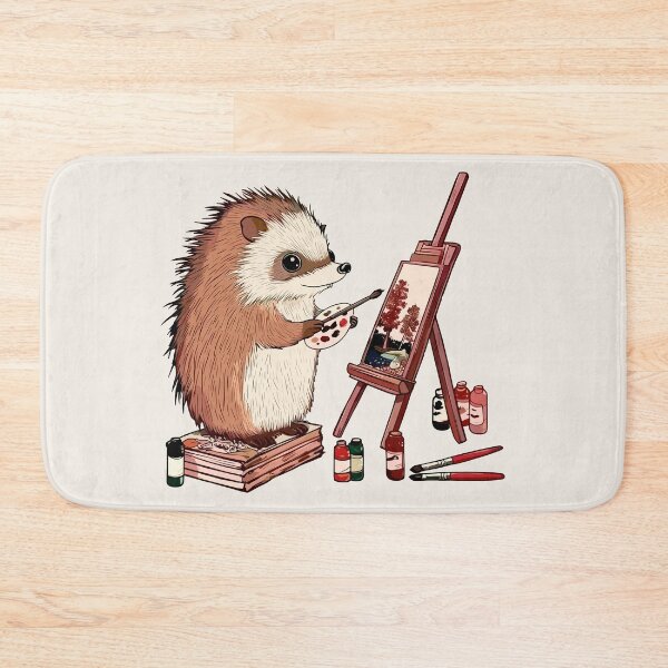 Item preview, Hedgehog Artist, Painting a Picture, Brushes designed and sold by OrenjiArtShop.