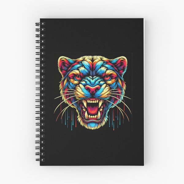 Item preview, Fierce Colorful Feline Head Roaring Artwork designed and sold by beast-net.