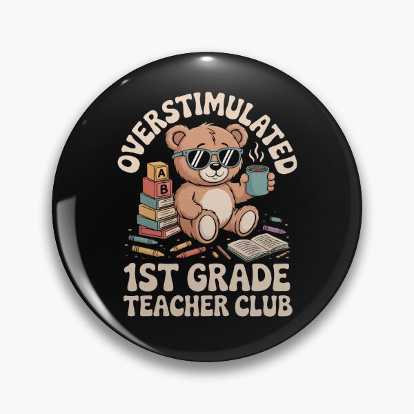 Item preview, Overstimulated 1st Grade Teacher Club Funny Teacher Retro designed and sold by ViralVector.