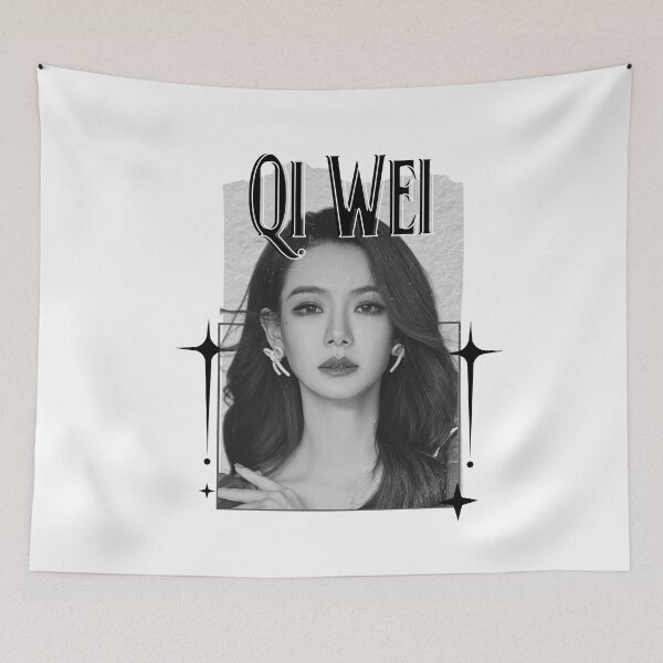 Item preview, Qi Wei (戚薇) Chinese Actress Art Chinese Celebrity IllustrationScrapbook Collage Cozy Y2K Vintage Design designed and sold by HELL0WBELLO.