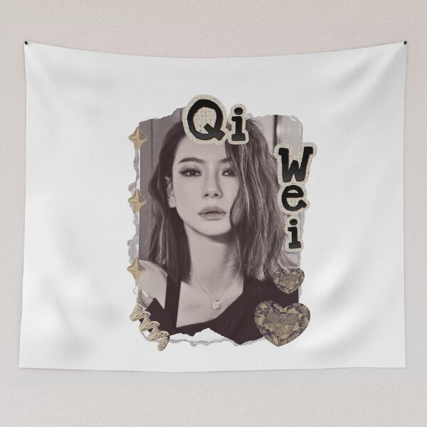 Item preview, Qi Wei (戚薇) Chinese Actress Art Chinese Celebrity Illustration Scrapbook Collage Cozy Y2K Vintage Design designed and sold by HELL0WBELLO.