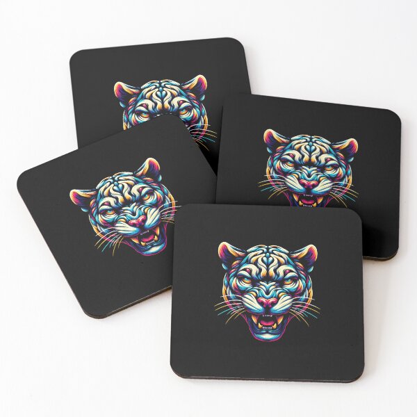 Item preview, Abstract Swirls Feline Head Artwork in Vivid Colors designed and sold by beast-net.