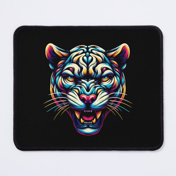 Item preview, Abstract Swirls Feline Head Artwork in Vivid Colors designed and sold by beast-net.