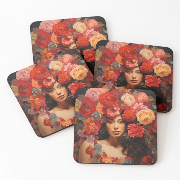 Item preview, Flor de Mujer – Floral Portrait of Strength and Beauty designed and sold by Cafecito & Cultura.