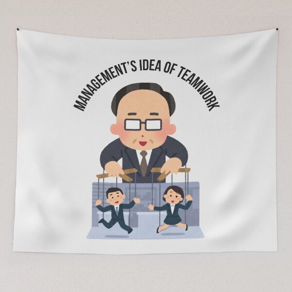 Item preview, Management’s Idea of Teamwork – Office Satire Illustration designed and sold by Kruti Collection.