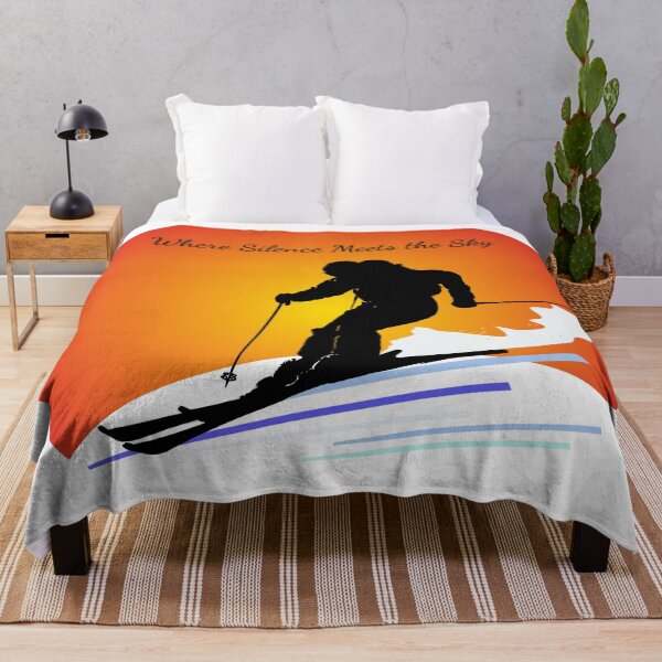 Item preview, Where Silence Meets the Sky – Skiing Sunset Silhouette Design designed and sold by PixelWaveBD.